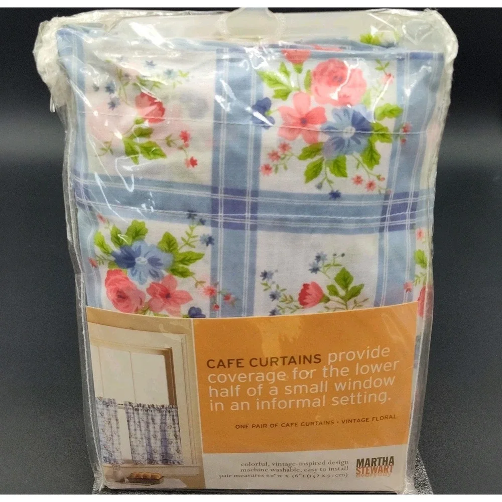 Set-2 Cafe Window Curtains Martha Stewart 60